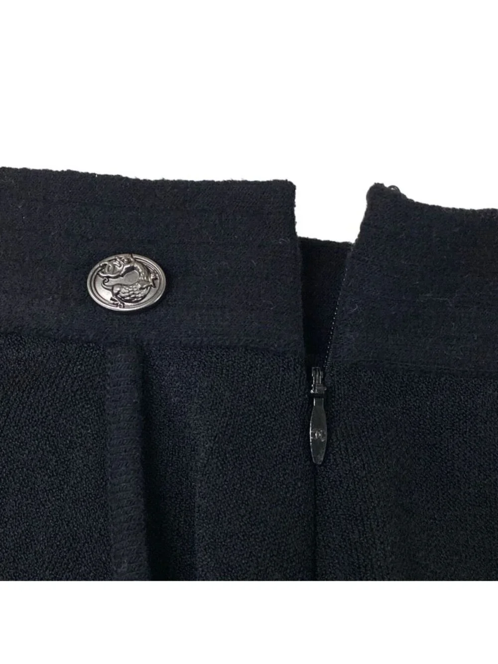Chanel Skirt Set Black Knit Bolero Wool Angora